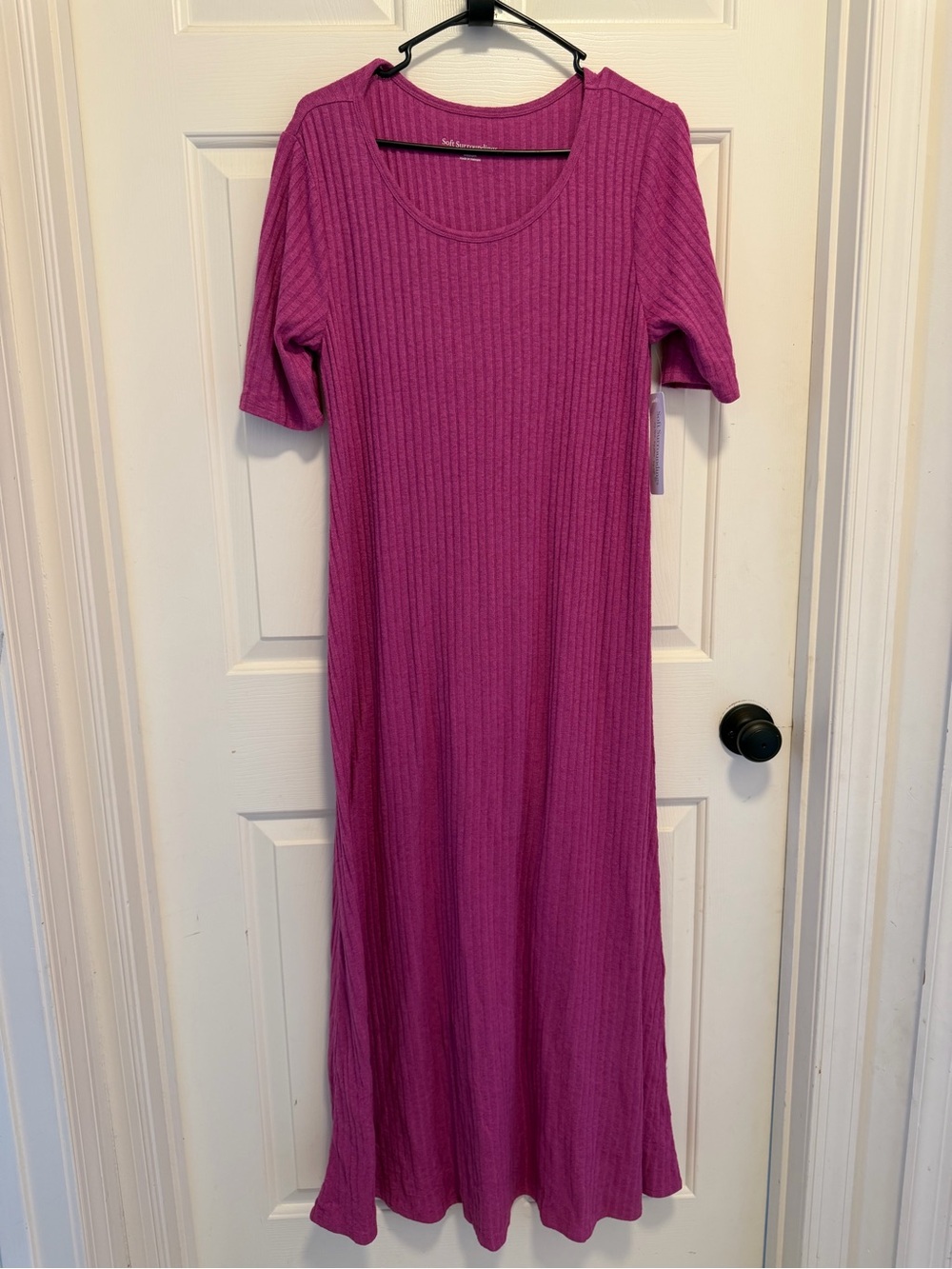 Soft Surroundings Textured Short Sleeve Santiago Maxi Dress Size Medium
